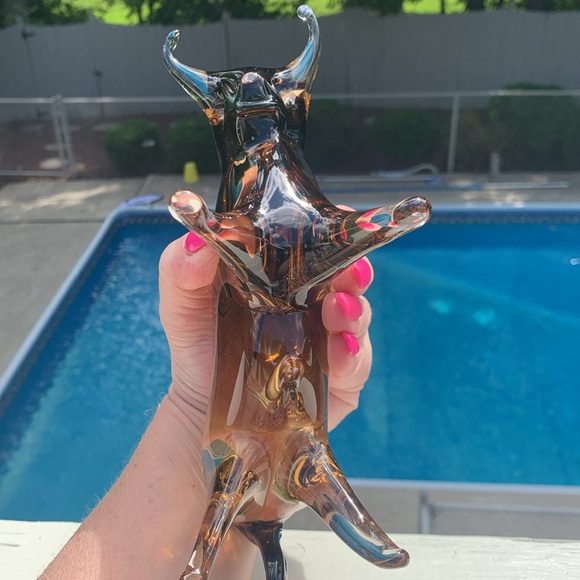 GLASS BULL 🐂 VINTAGE 42 years old heavy weight mint! One flaw I pointed out 🐂 - Picture 12 of 14